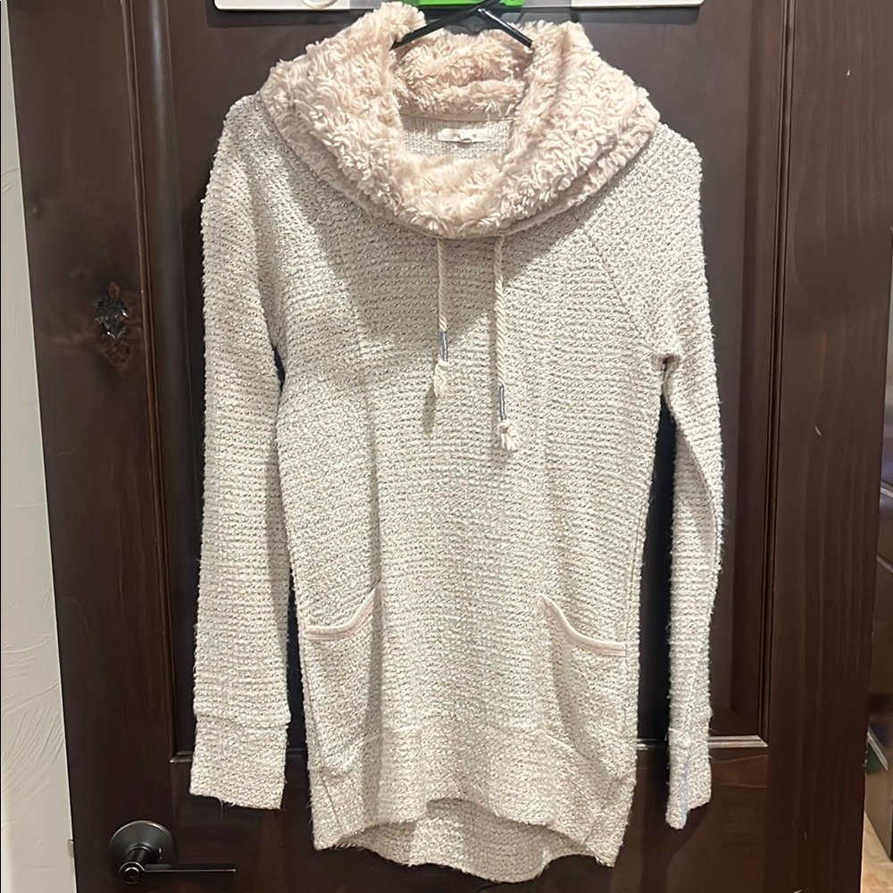 Maurices Cream Textured Cowl Neck Sweater